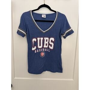 womens Chicago Cubs graphic tee shirt top campus lifestyle Sz Small Dark